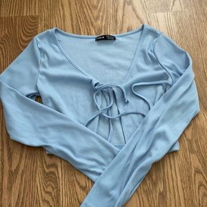 shein front tie shirt